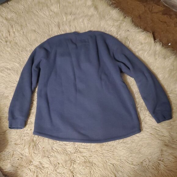 LEE Premium Select Thermal Sweater Mens XL Sherpa Lined Regular Fit Henley Blue - Picture 5 of 9